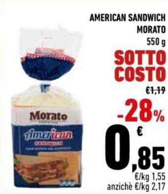 Conad Morato American Sandwich 550 g offerta