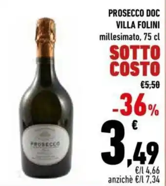 Conad Villa Folini Prosecco DOC Millesimato 75 cl offerta
