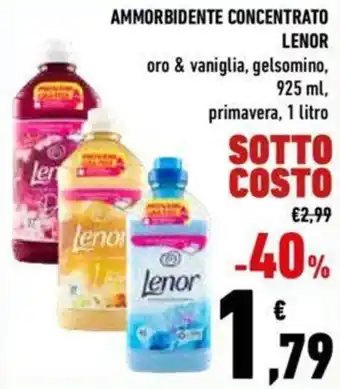Conad Lenor Ammorbidente Concentrato Oro & Vaniglia, Gelsomino 925 ml, Primavera 1 litro offerta
