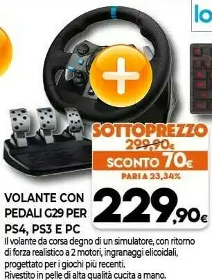 Expert Logitech G29 Sterzo + Pedali PC,PlayStation 4,Playstation 3 Analogico USB 2.0 Nero offerta