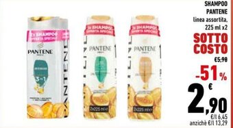 Conad Pantene Shampoo linea assortita 225 ml x2 offerta