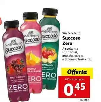 Lidl San Benedetto Succoso Arancia Carota Limone 400 G(ml) offerta