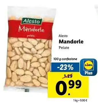Lidl Alesto Mandorle Pelate offerta