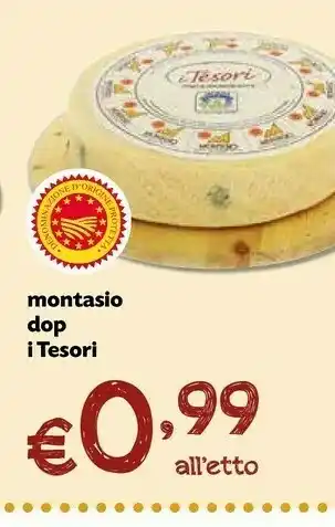 Borello Supermercati I tesori Montasio Dop offerta