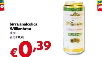 Borello Supermercati Willianbrau - Birra Analcolica 500 g(ml) offerta