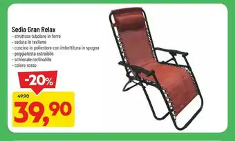 DPiù Sedia Gran Relax offerta