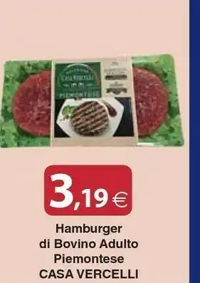 Docks Cash&Carry Casa Vercelli Hamburger Di Bovino Adulto Piemontese offerta