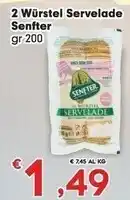 Eurospar Senfter 2 Wurstel Servelade 200 Gr offerta