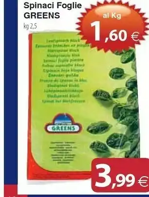 Docks Cash&Carry Greens Spinaci Foglie offerta