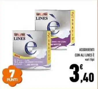 Conad ASSORBENTI CON ALI LINES È vari tipi offerta