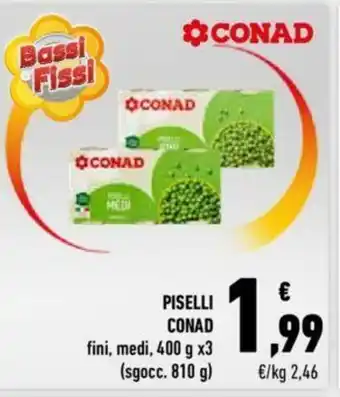 Conad Conad Piselli Fini, Medi 400 g x3 offerta
