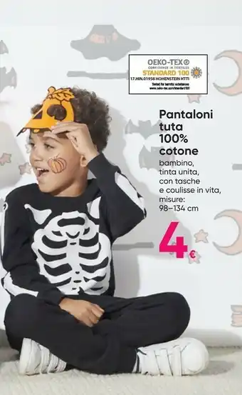 Pepco Pantaloni Tuta 100% Cotone Bambino offerta