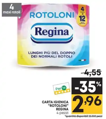 Pam CARTA IGIENICA "ROTOLONI" REGINA 4 pezzi offerta
