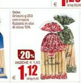 Elite Selex Grissini Con Crusca 250 G(ml) offerta