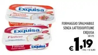 FORMAGGIO SPALMABILE SENZA LATTOSIO/FITLINE EXQUISA GR 175