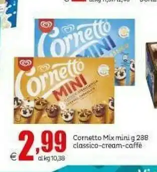 Elite Algida Cornetto Mix Mini Classico / Cream / Caffe 288 G offerta