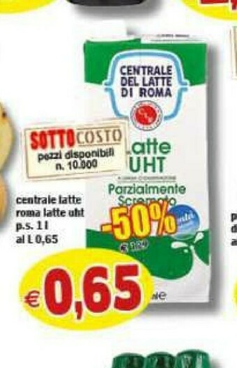 Gros Centrale del latte di roma Latte parzialmente scremato offerta