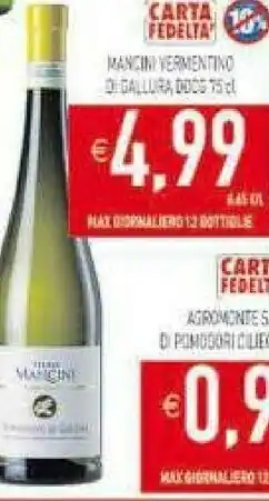 Gros Mancini Vino bianco offerta