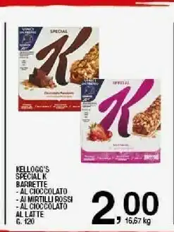 Ok Sigma Kellogg's - Special K Barretta Ai Cereali Con Cioccolato Al Latte 120 G(ml) offerta