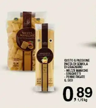 Sigma Gusto & passione Pasta Di Semola Digragnano Mezze Maniche offerta