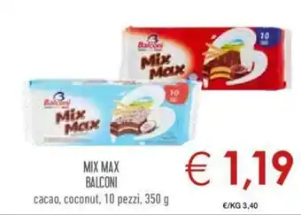 Conad Balconi Mix Max Cacao, Coconut 10 pezzi 350 g offerta