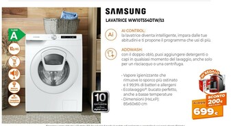 Expert Samsung Lavatrice WW10T554DTW/S3 offerta