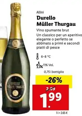 Lidl Allini Durello Muller Thurgau offerta