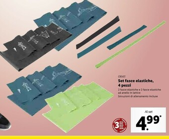 Lidl Crivit Set Fasce Elastiche 4 Pezzi offerta