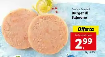 Lidl Cuochi E Pescatori Burger Di Salmone offerta