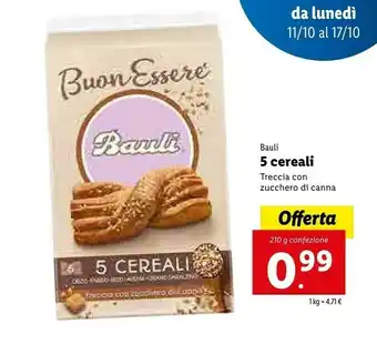 Lidl Bauli Trecciamore 5 Cereali Con Zucchero Grezzo Di Canna offerta