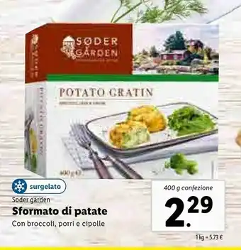 Lidl Soder Garden Sformato Di Patate Con Broccoli offerta