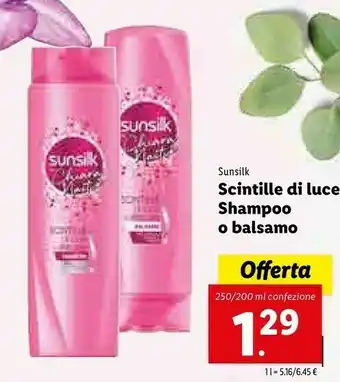 Lidl Sunsilk Scintille Di Luce Shampoo 250ml offerta