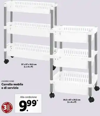 Lidl Livarno Home Carrello Mobile/ Di Servizio offerta