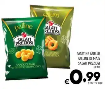 Il Centesimo PATATINE ANELLI/ PALLINE DI MAIS SALATI PREZIOSI GR 110 offerta