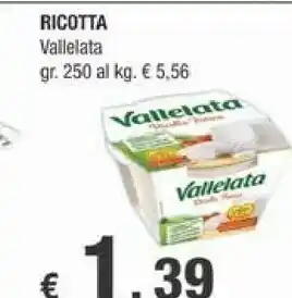 Crai Vallelata Ricotta Fresca Senza Conservanti 250 G(ml) offerta