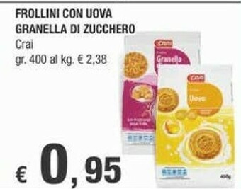 Crai Crai - Frollini Granella Di Zucchero 400 G(ml) offerta