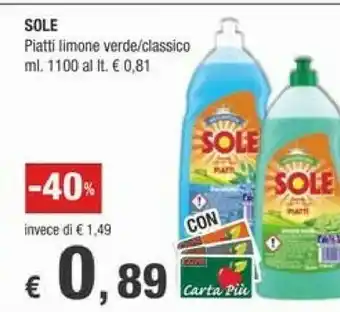 Crai Sole Piatti Limone Verde offerta