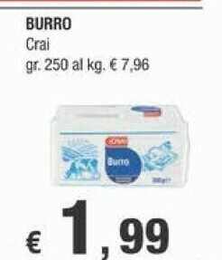 Crai Crai - Burro Da Panna Italiana 250 G(ml) offerta