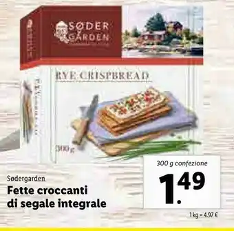 Lidl Sodergarden Fette Croccanti Di Segale Integrale 300 G offerta