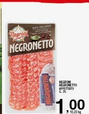 Sigma Negroni Negronetto Affettato offerta