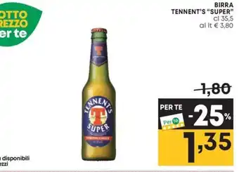 Pam BIRRA TENNENT'S "SUPER" cl 35,5 offerta