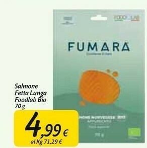 Carrefour Market Foodlab Salmone Fetta Lunga Bio offerta
