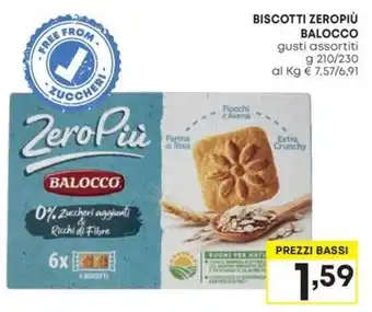 Pam BISCOTTI ZEROPIÙ BALOCCO gusti assortiti g 210 / 230 offerta