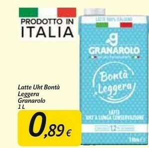 Carrefour Market Granarolo Bontà Leggera Latte Parzialmente Scremato A Lunga Conservazione offerta