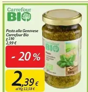 Carrefour Market Carrefour Bio Pesto Alla Genovese offerta