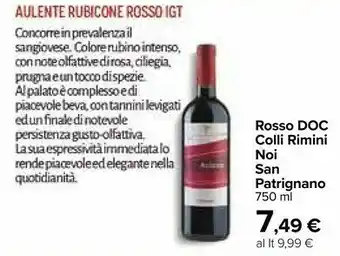 Carrefour San patrignano Rosso Doc Colli Rimini Noi 750 Ml offerta