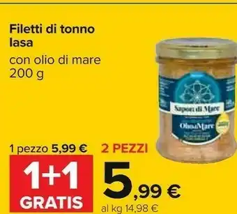 Carrefour Sapori di mare Filetti Di Tonno Con Olio Di Mare offerta