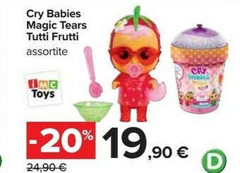 Carrefour IMC Toys Cry Babies Magic Tears Tutti Frutti - La Fabbrica Di Pia offerta