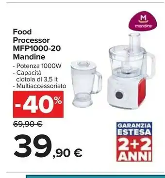 Carrefour Mandine Robot Da Cucina Multifunzione - MFP1000-20 offerta