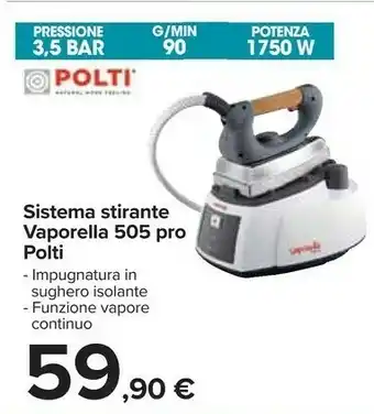 Carrefour Polti Sistema Stirate Vaporella offerta